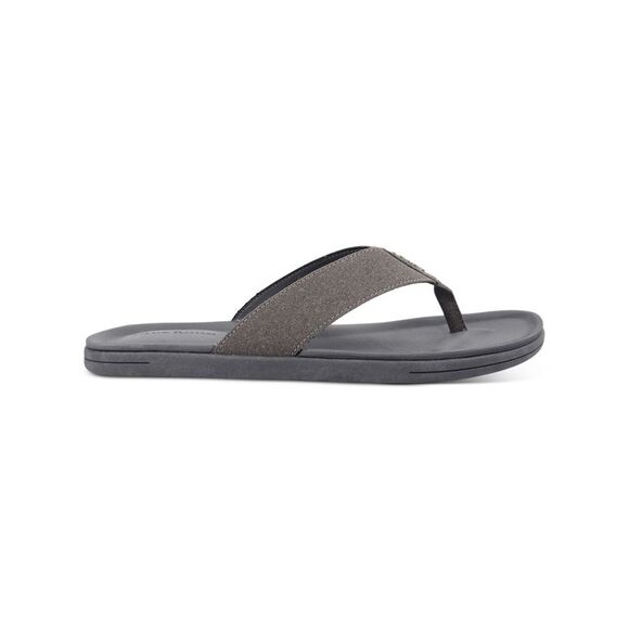 CLUBROOM Mens Gray Padded Riley Round Toe Slip On Flip Flop Sandal 11 M - Picture 2 of 2